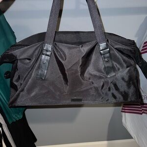 Versace Black Nylon Tote with Leather Details